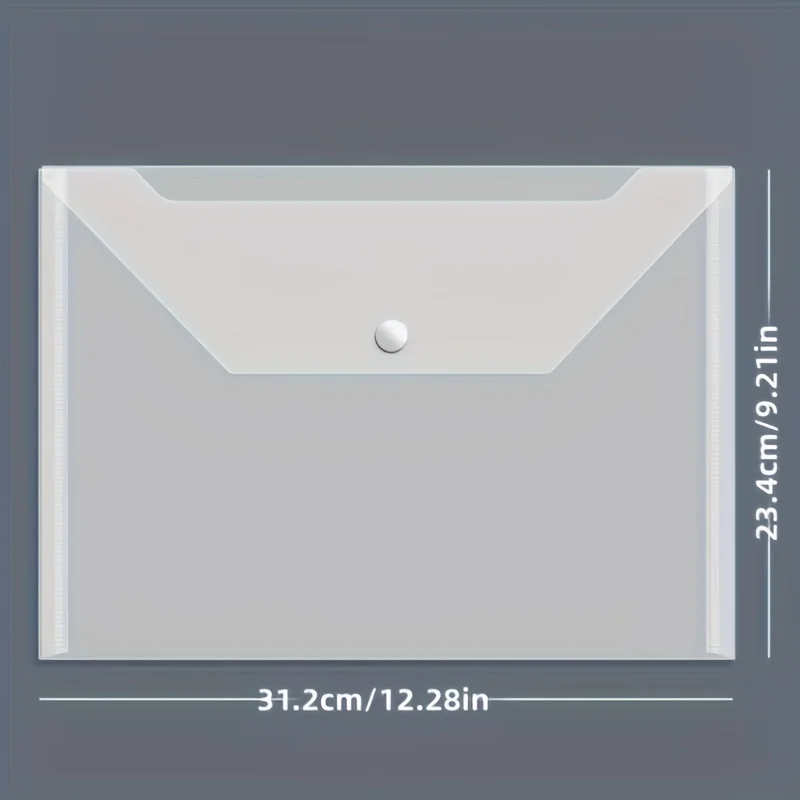 20 قطعة من مجلد مغلف شفاف مقاوم للماء وقابل لإعادة الاستخدام مع أزرار، مقاس A4، مادة بلاستيكية سميكة لمستلزمات المكاتب المدرسية