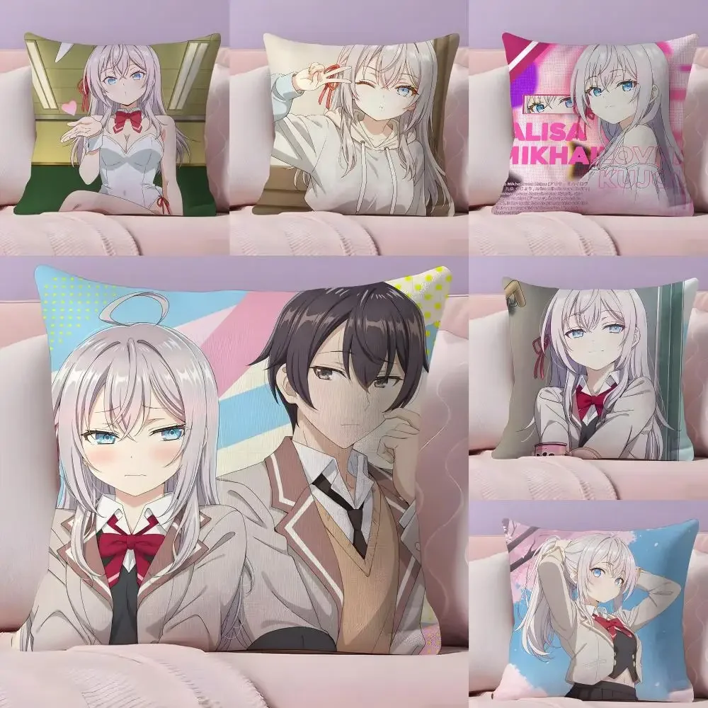 Alya Sometimes Hides Her Feelings Russian Pillow Case Plush Fabric Soft Double Sided Print Home Sofa High Quality Cushion