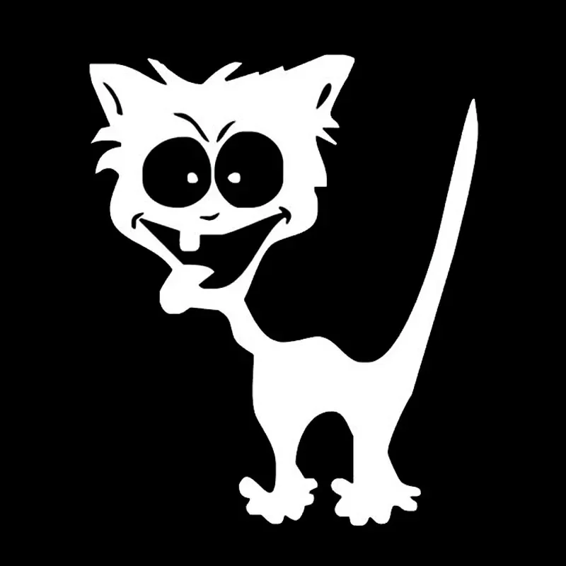 Crazy Pet Cat  Car Sticker Vinyl Funny Lovely Car Styling  Truck Decoration Stickers  Black/Silver/white,15cm*12cm