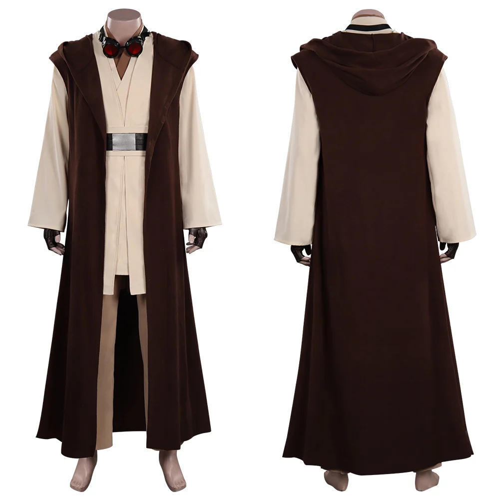 

Halloween Obi Wan Cosplay Costume Men Role Play Coat Jedi Uniform Movie Space Battle Outfits Adult Fantasy Carnival Party Suit