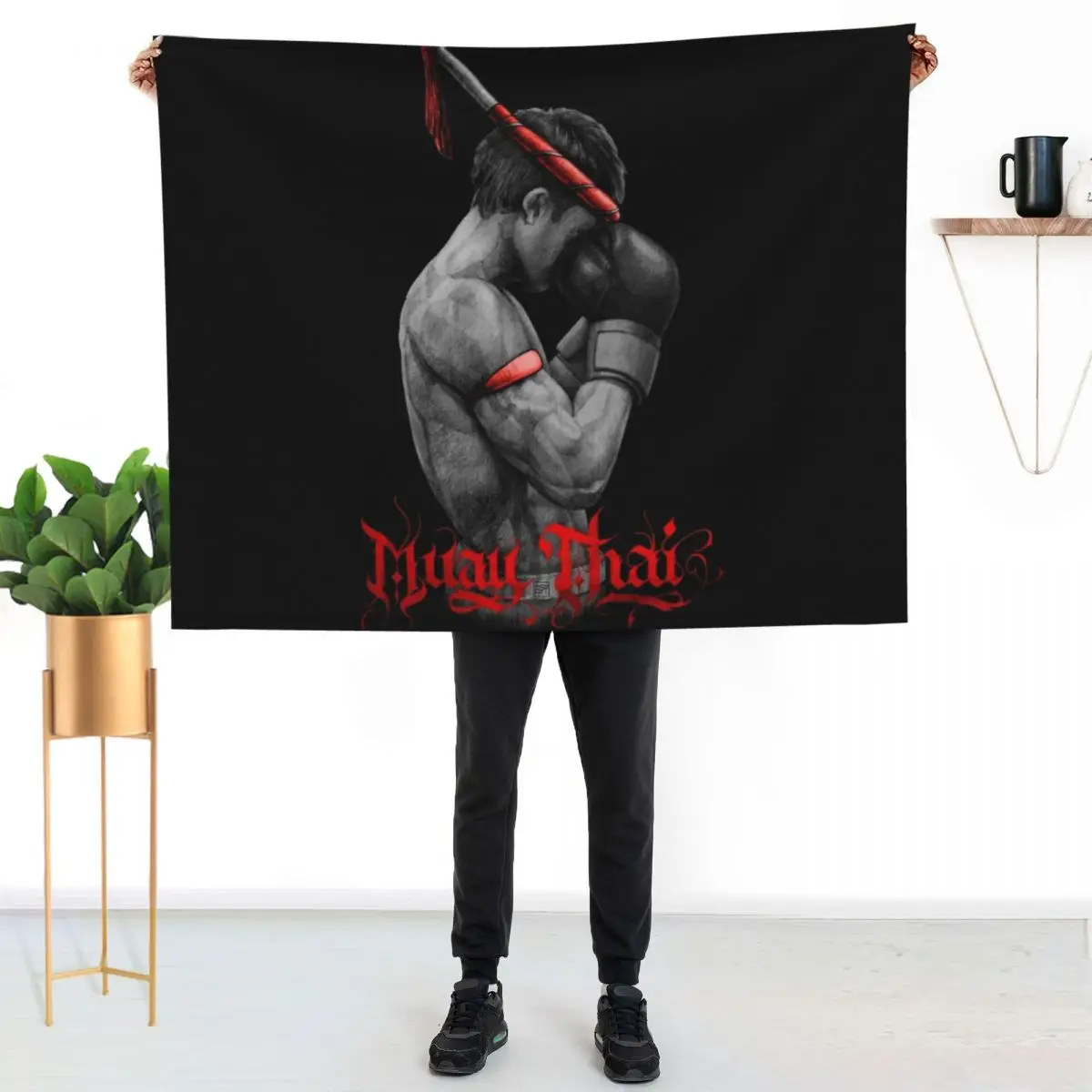 Muay Thai Boxing Fighter Throw Blanket Air Conditioner Soft Blanket for Office Home