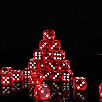 10 teile/satz Transparent Rot Würfel Rechts Abgerundete Ecken Würfel Brettspiel Zubehör 19mm