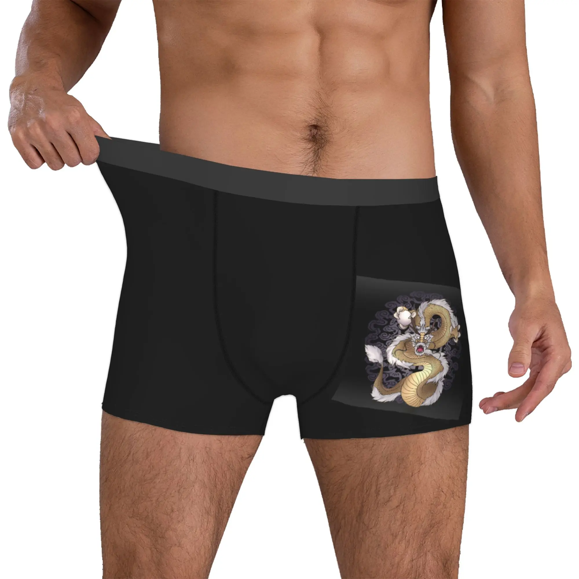 

Custom Chinese Dragon Totem Pattern Boxers Shorts Men Tradition Asian Style Briefs Underwear Fashion Underpants