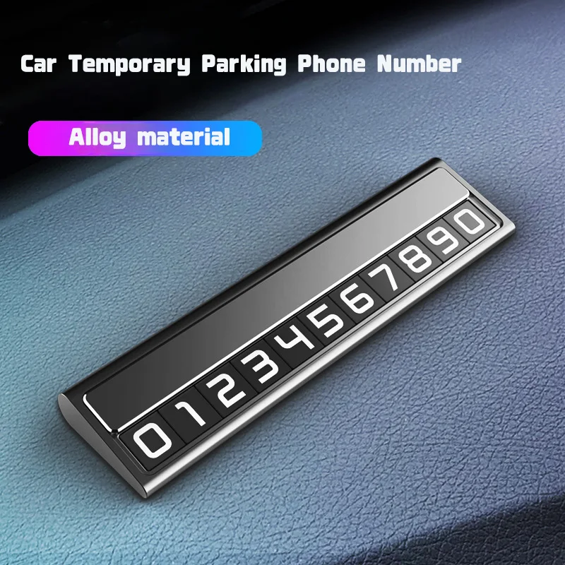 Placa de número de telefone para estacionamento temporário de carro, contatos fluorescentes antiderrapantes, aviso de número, display oculto, painel de cartão de personagem magnético