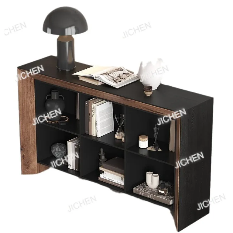 

Wabi Sandy Wind Black Solid Wood Side Cabinet Retro Kitchen Locker Living Room Decoration Cabinet Homestay Log Entrance Cabinet