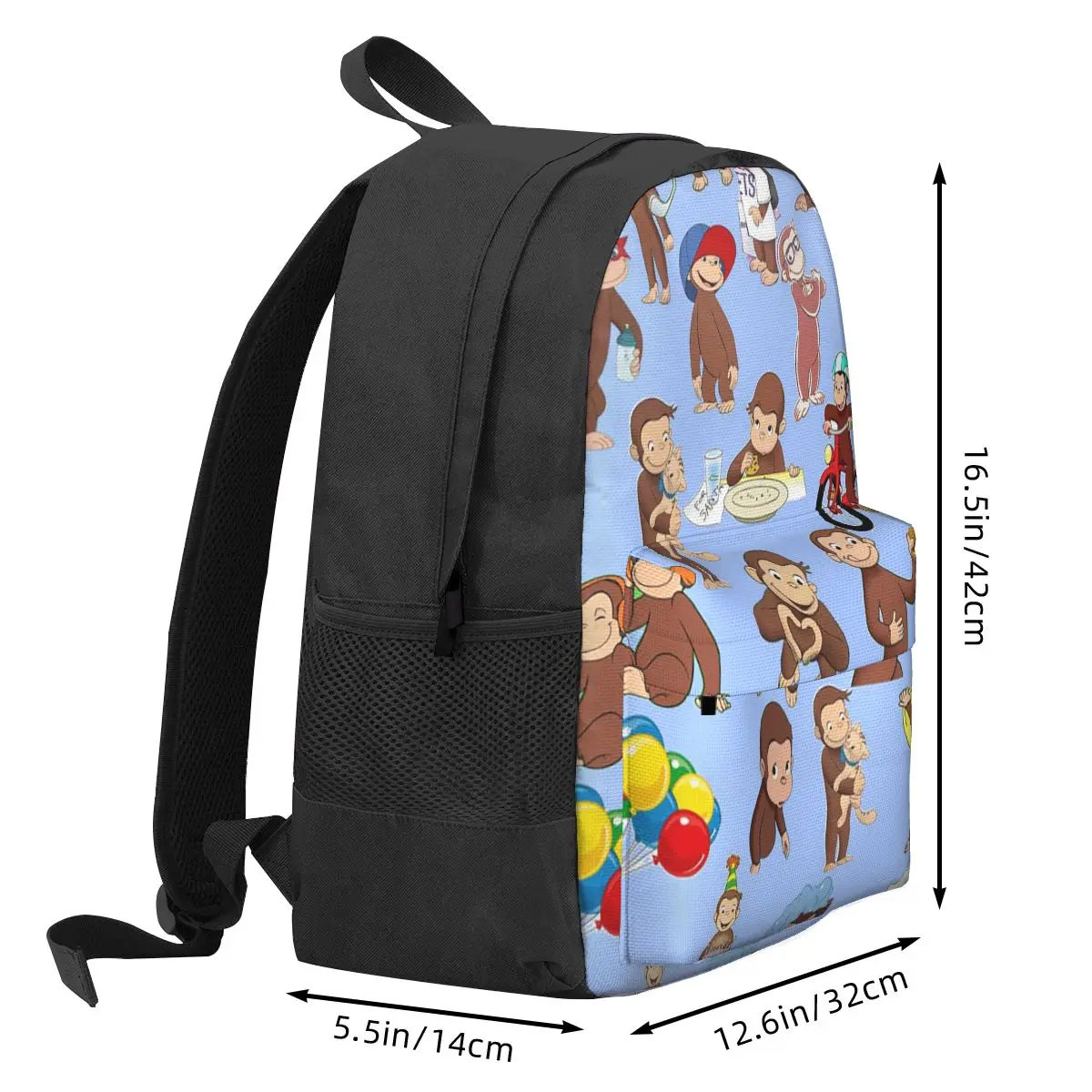 Anime Curious George MonkeyBackpack Hot Sale Daypack Large Capacity Children BookBag School Bag Shoulder Bags for Men Women