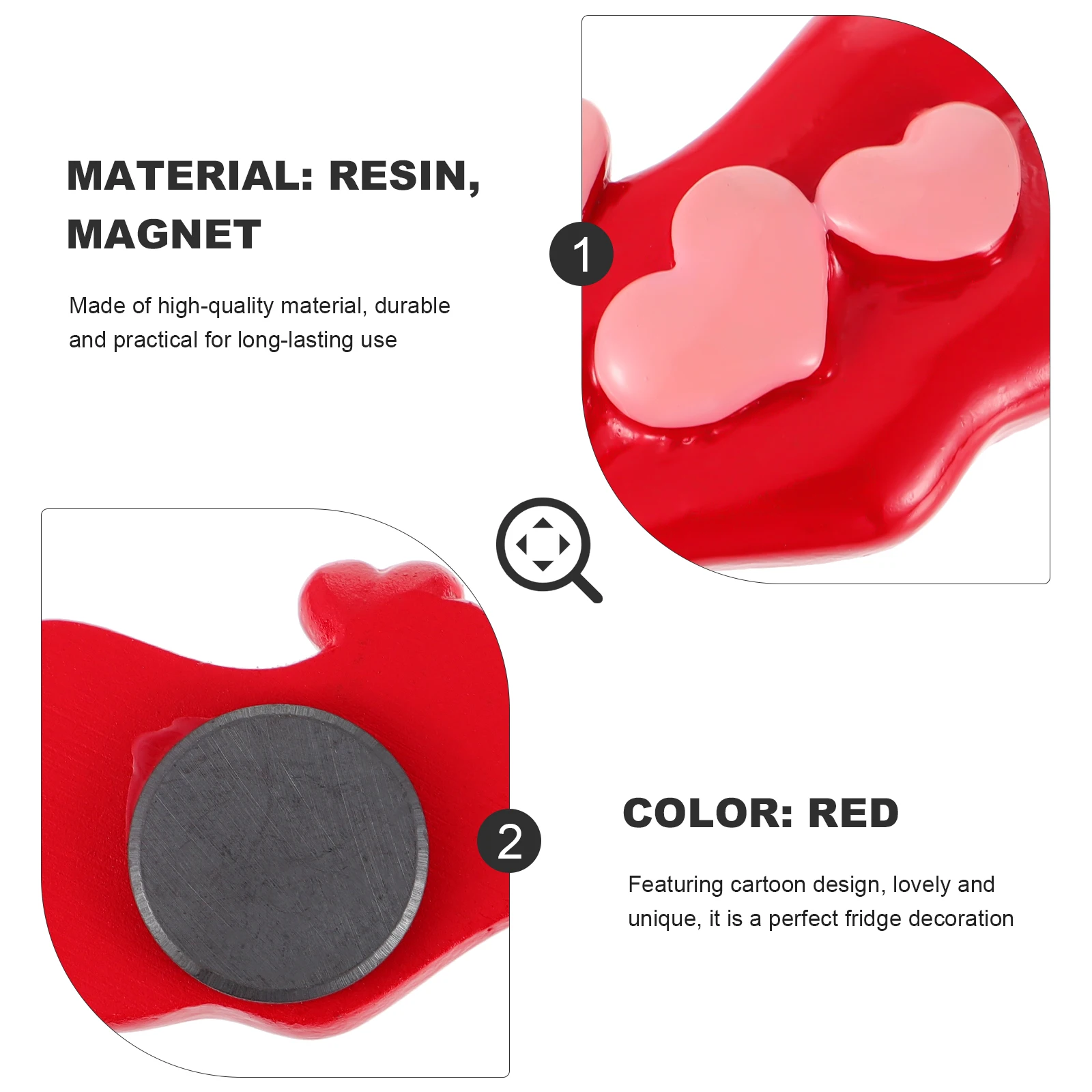 4 قطع مغناطيس الثلاجة مضحك الشفاه الحمراء الثلاجة ملصق زينة جميلة الإبداعية #2