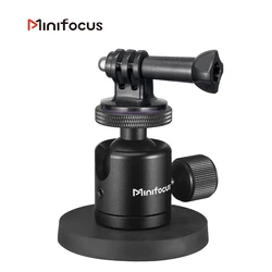 Minifocus C1302 Action Camera Suction Mount Magnetic Bracket With 1/4 Screw 360° Ballhead For Gopro 12 Phone Light Gopro Base