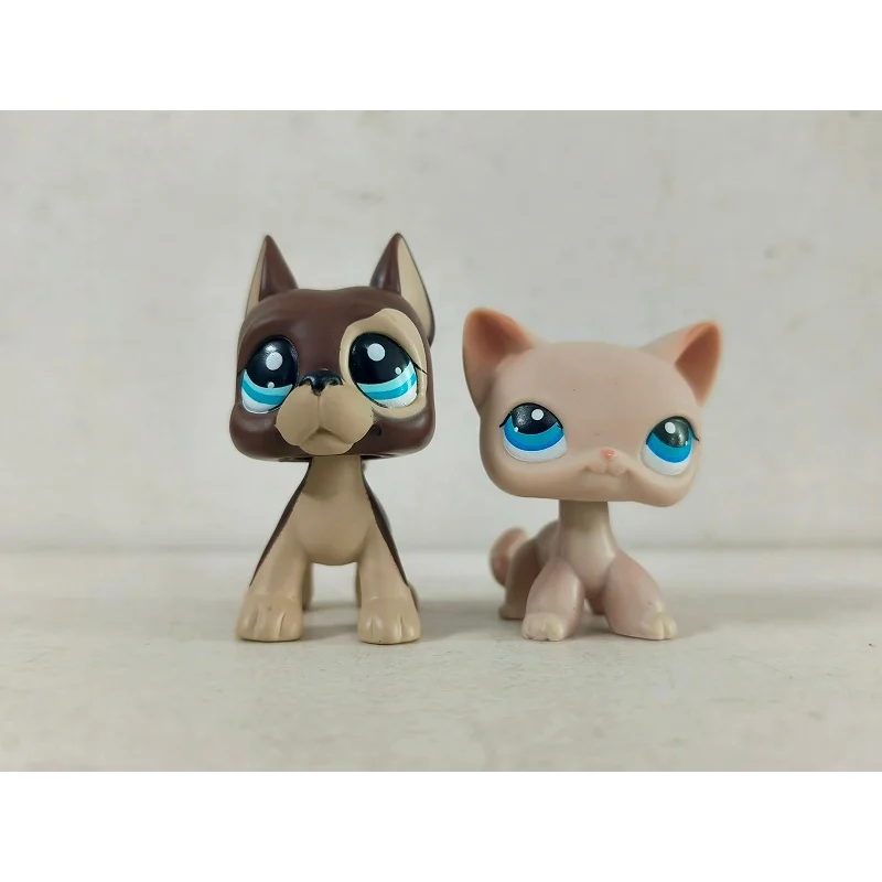 2 개/몫 미니 애완 동물 가게 장난감 갈색 개 핑크 고양이 # 817 # 228 동물 LPS 피규어