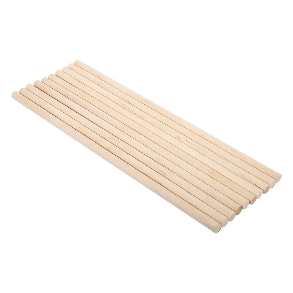 Bastoncini artigianali in legno da 30 cm, set di 10 tasselli rotondi, varie spessori, perfetti per progetti di arti e mestieri fai da te