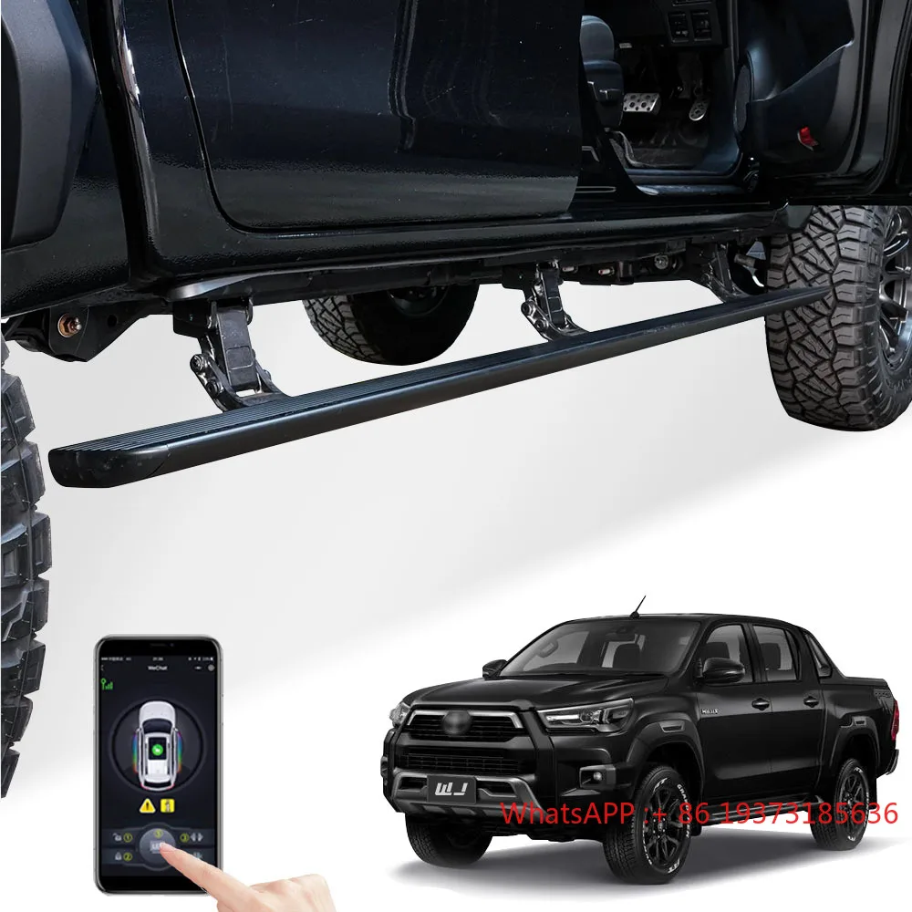 WJ Super Price LED Lights Car Padel SideSteps Electric Retractable Running Boards for Toyota Hilux