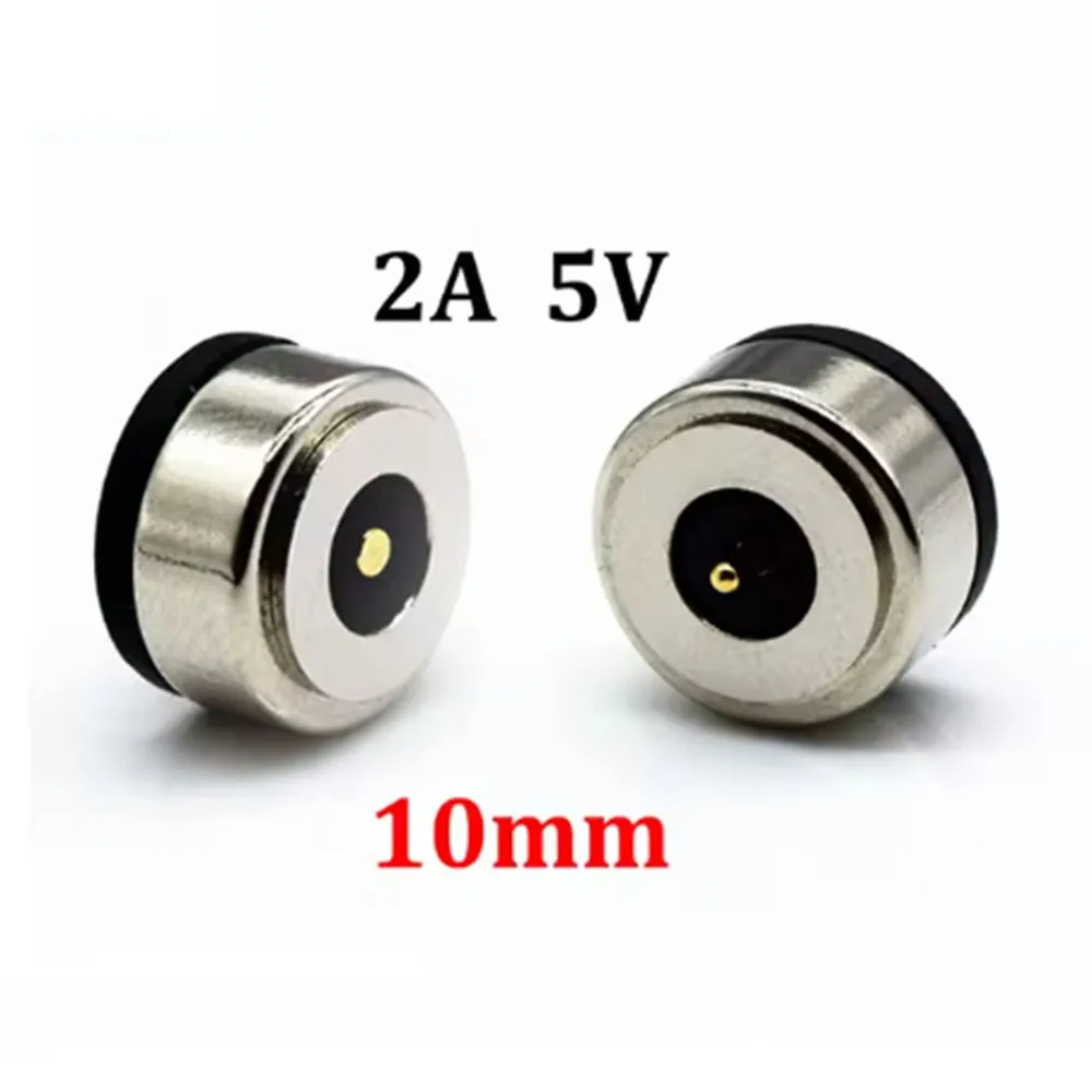 1Pair Spring-Loaded Magnetic Pogo Pin Connector 2Pin Male Female 10A 2A 5V DC Power Charge Probe Magnet Charging Connector