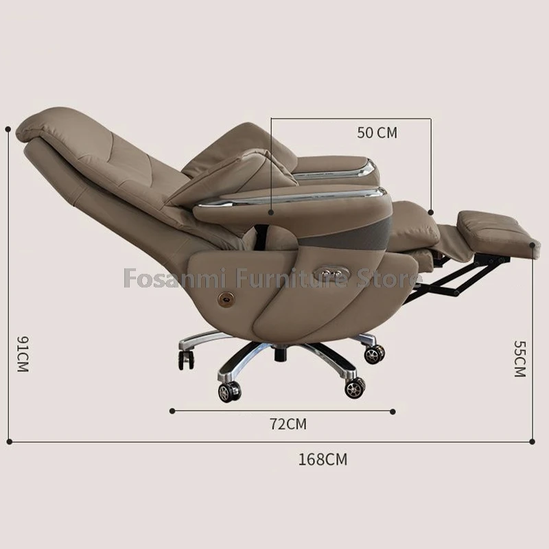 PU Leather Electric Office Chair Comfortable with Armrest and footrest Home Computer Swivel Chair Rechargeable Gaming Desk Chair