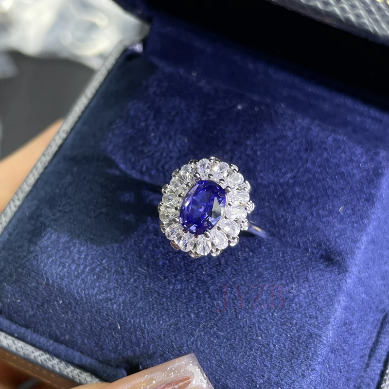 Fine jewelry new natural Tanzanite ring 925 sterling silver delicate living niche design