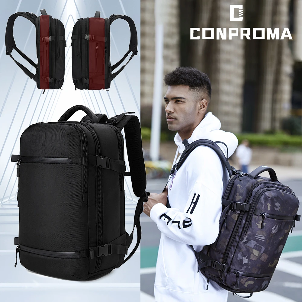 Ozuko mochilas lHigh Quality Men's Business Backpack Schoolbag Large Capacity Luggage Bags Casual Travel Pack with Shoes