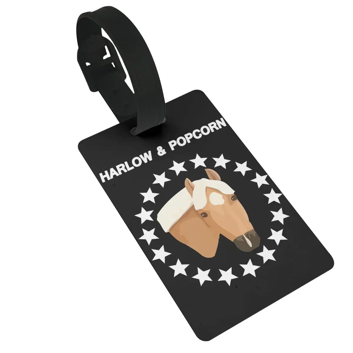 

Harlow And Popcorn Merch Popcorn The Pony Luggage Tags Suitcase Travel Baggage Boarding Tag Label Holder ID Name Address