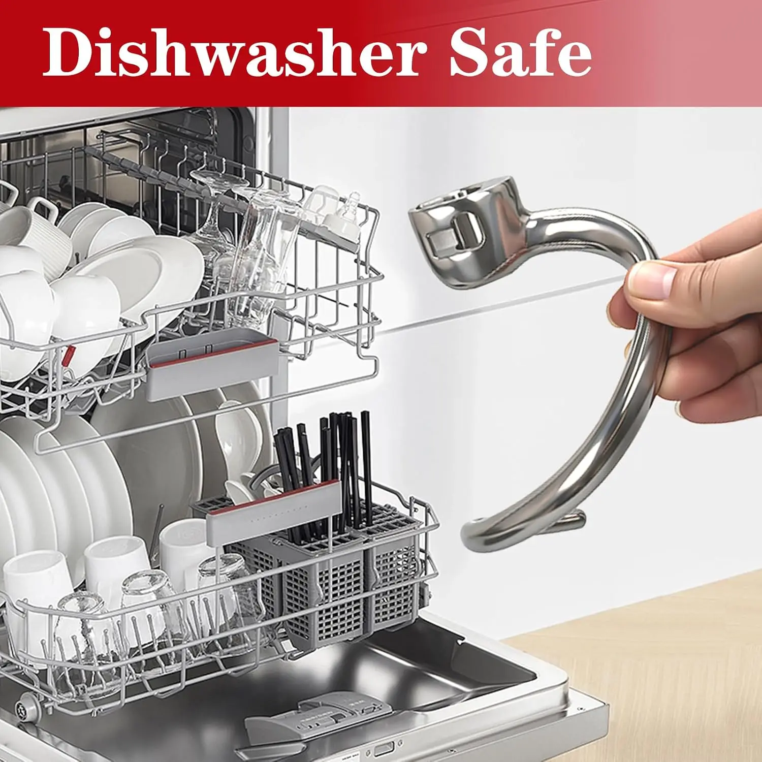 Stainless Steel Spiral Dough Hook for KitchenAid Tilt-Head Stand Mixers 4.5 & 5 Quart Rustproof Replacement Dough Hook for Bread - view 6