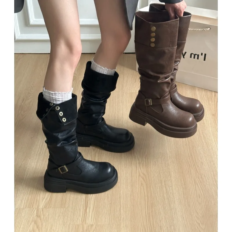 

Women High Boots Platform Fashion New Shoes Designer 2026 Summer Brand Party Knee High Chelsea Boots Woman Shoes Mujer Botas
