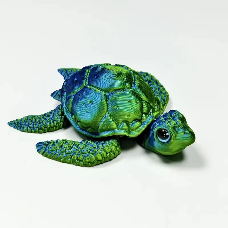 3D Printed Sea Turtle Figures Ornament Movable Joints Simulation Eyes Turtle Home Desktop Decoration Gift