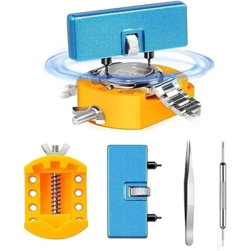 Two-Pin Watch Case Opener Set - 4-Piece Tool Kit for Large Back Cover Removal Repair