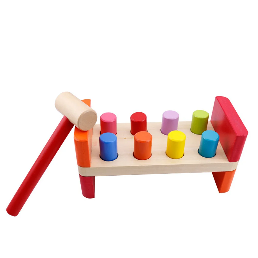 Panca martellante in legno Apprendimento precoce educativo per i più piccoli 8 picchetti colorati Cervello prescolare Coordinazione occhio-mano Motore fine