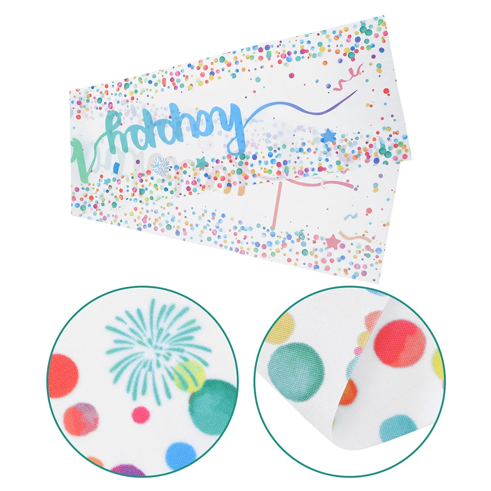 

2 Pcs Mermaid Table Flag Birthday Party Runner The Banner Decorations for Women Placemats Polyester Coloring Mother