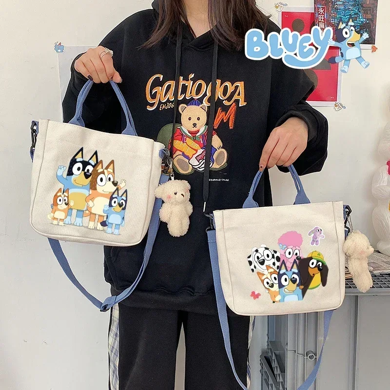 

Blueys Bingo Women Canvas Bags Shoulder Bag Fashion Tote Bags Girl Cartoon Tote Bag Large Capacity Handbag Shopping Bags Gift