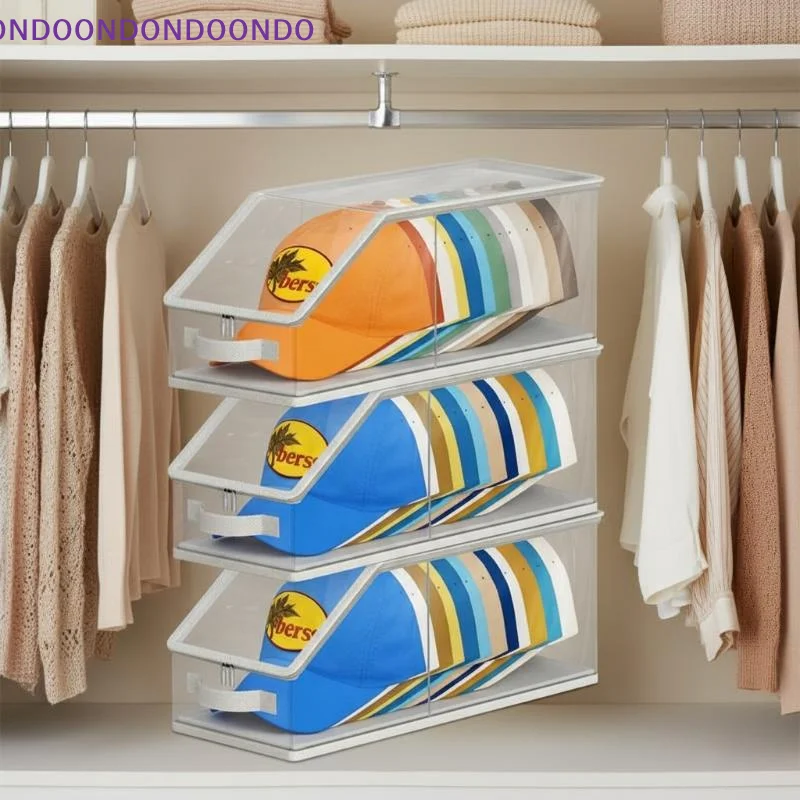 

Transparent Baseball Hat Storage Box, Holds 12 Hats, Stackable And Foldable, Cap Organizer Storage, Dustproof Storage Box 1PC