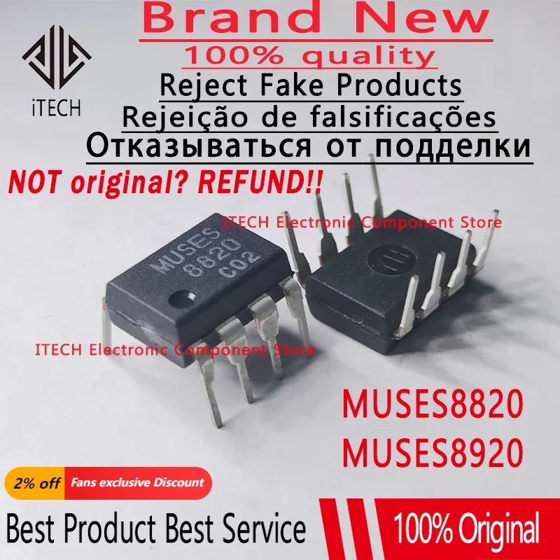 1pcs Original MUSES 8920 8820 Tube Operational Amplifiers HIFI Audio MUSES8920 MUSES8820  DIP-8 New and Genuine