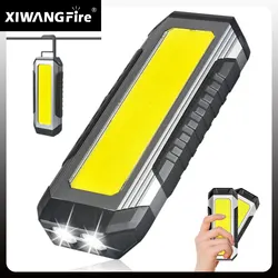 Ładowalna przez USB lampa robocza COB latarka LED Power Bank 18650 przenośna lampa kempingowa z magnesem wodoodporna latarnia 4000 mAh