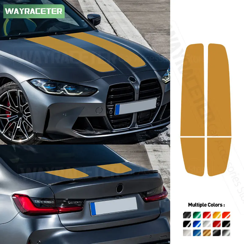 4 Pcs/Set Car Cover Carbon Fiber Vinyl Bonnet Hood & Trunk Graphics Decal For BMW M3 Sedan G80 2025 2026 2024 2023 2022 2021
