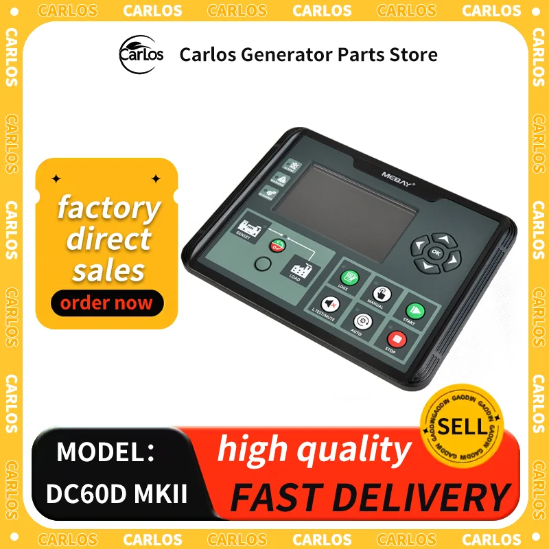 DC60D MK2  DC62D MK2 Mebay Controller Generator LCD Display Engine Control Uint Board Genset Spare Parts MKII