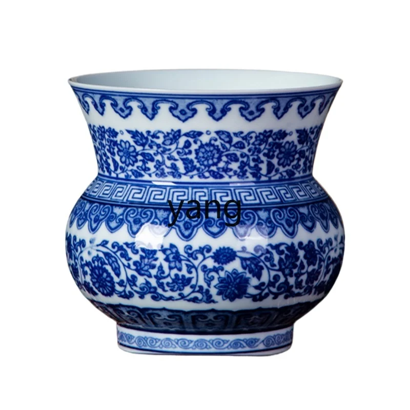 lmm Jingdezhen antique high-end pure handmade painting Jingdezhen large diameter flower pot