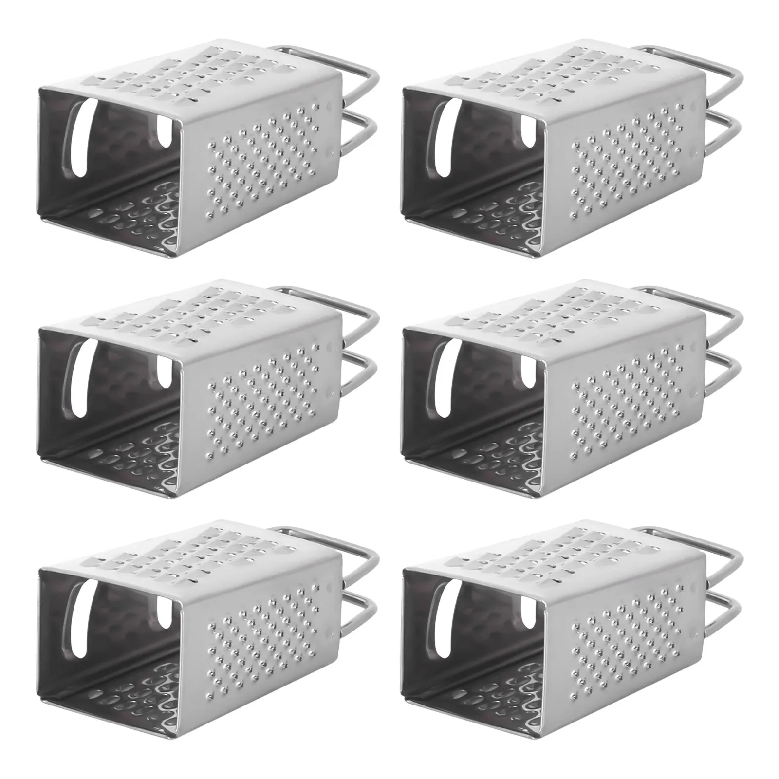 6Pcs Box Grater Stainless Steel Mini Vegetable Shredder Handheld Cheese Garlic Slicer Potato Carrot Onion Grater