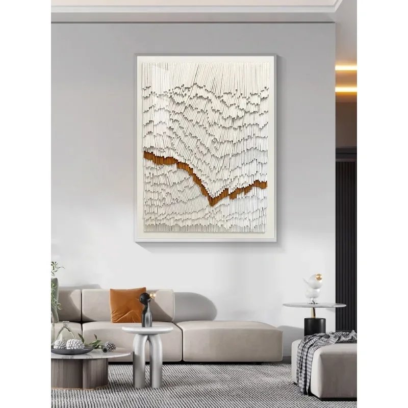 Three-dimensional hand-painted paper art entrance decorative painting, living room acrylic cover hanging painting