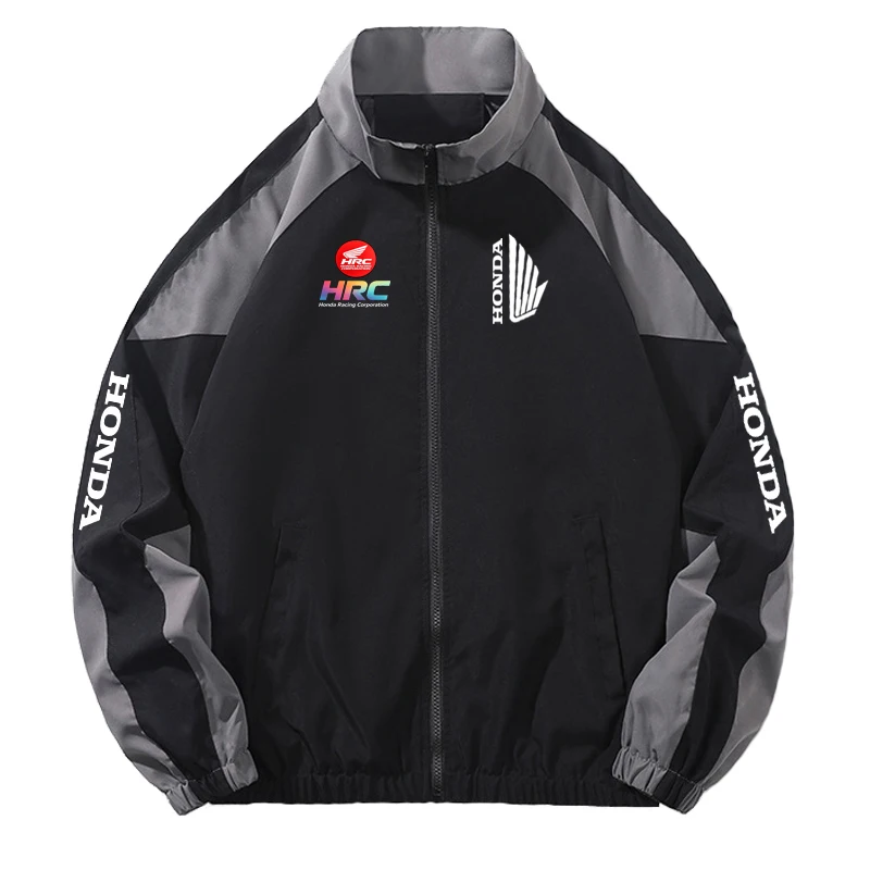 Honda Spring Edition Men's and Women's Racing Jacket - Street Hip-Hop Style Patchwork Color Casual Sporty Lightweight Jacket Sui