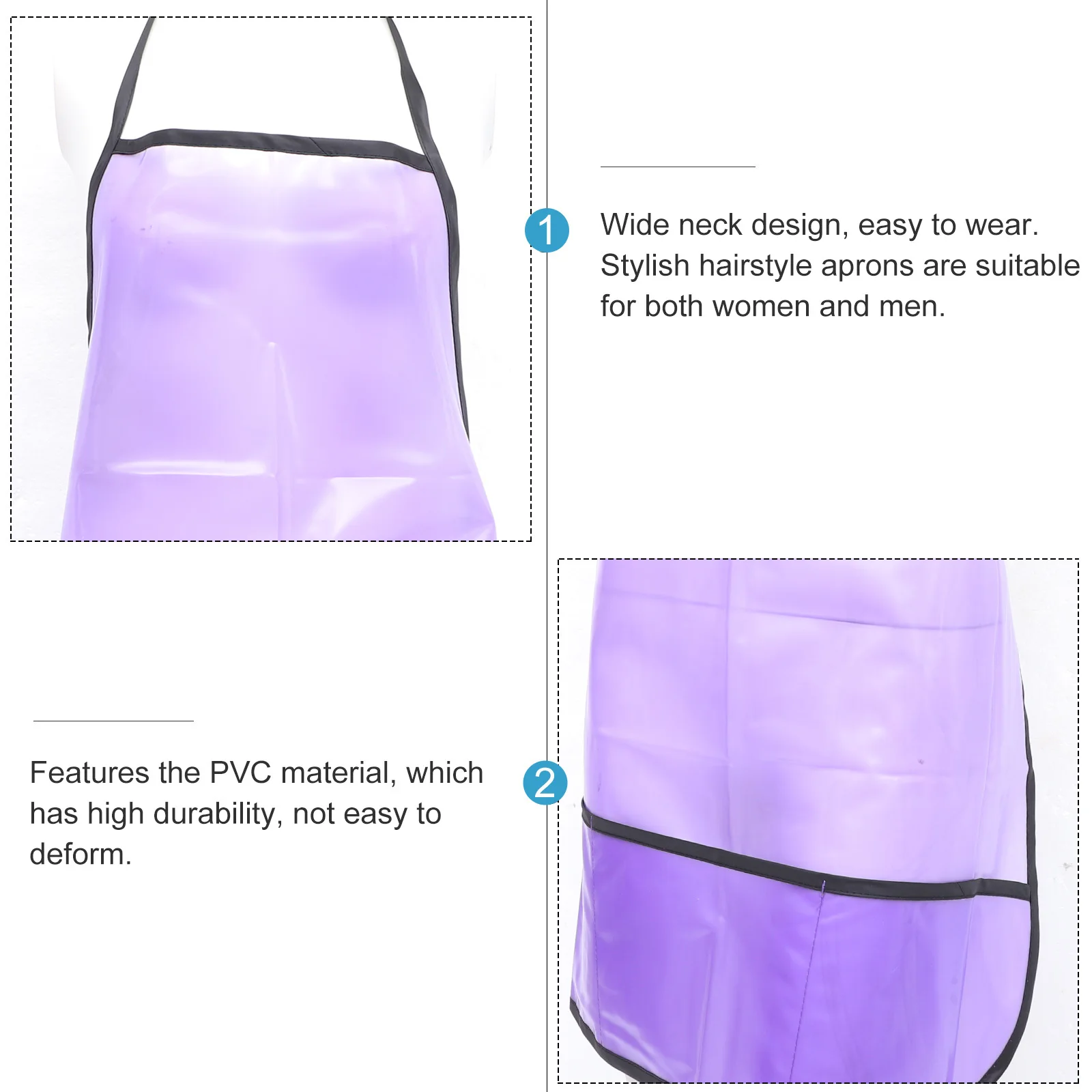 

Barber Cape Oilproof Hairdressing Styling Cape Durable PVC Material Easy Clean Wide Neck Design Barber Supplies