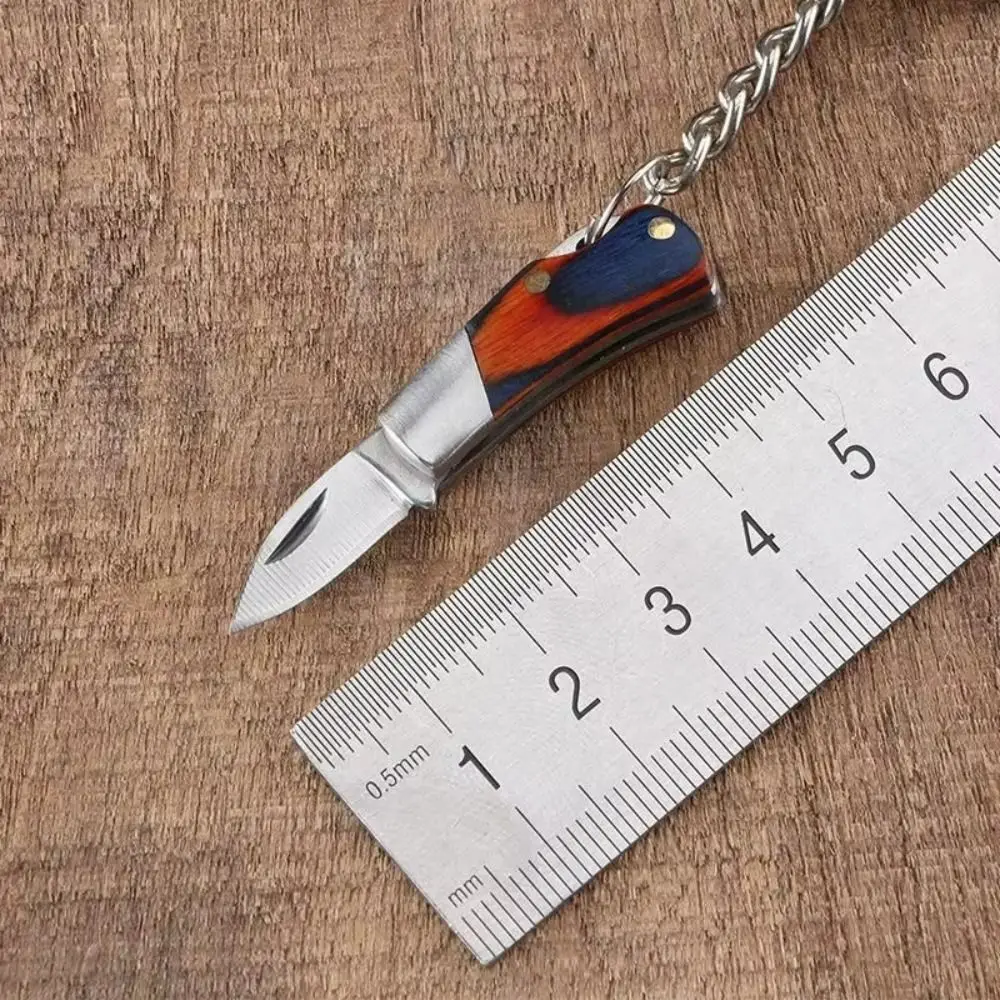 1PCS Mini Fold Knife Keychain Stainless Steel Portable Household Fruit Knife Tools Camping Hiking Outdoor Knocket Cutter Outdoor