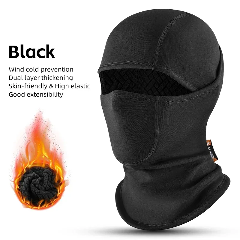 

WEST BIKING Winter Thicken Fleece Balaclava Skiing Cycling Double layered Jacquard Warm Motorcycle Hoods Thermal Sport Gear