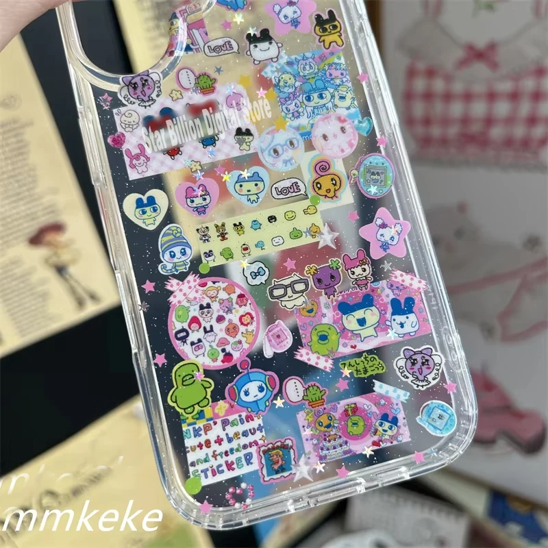 Ins الكورية جميل الكرتون Kawaii الساطع قضية الهاتف آيفون 17 16 15 14 13 12 11 برو ماكس Xr Xs ماكس 7 زائد Y2K لينة الغطاء الخلفي