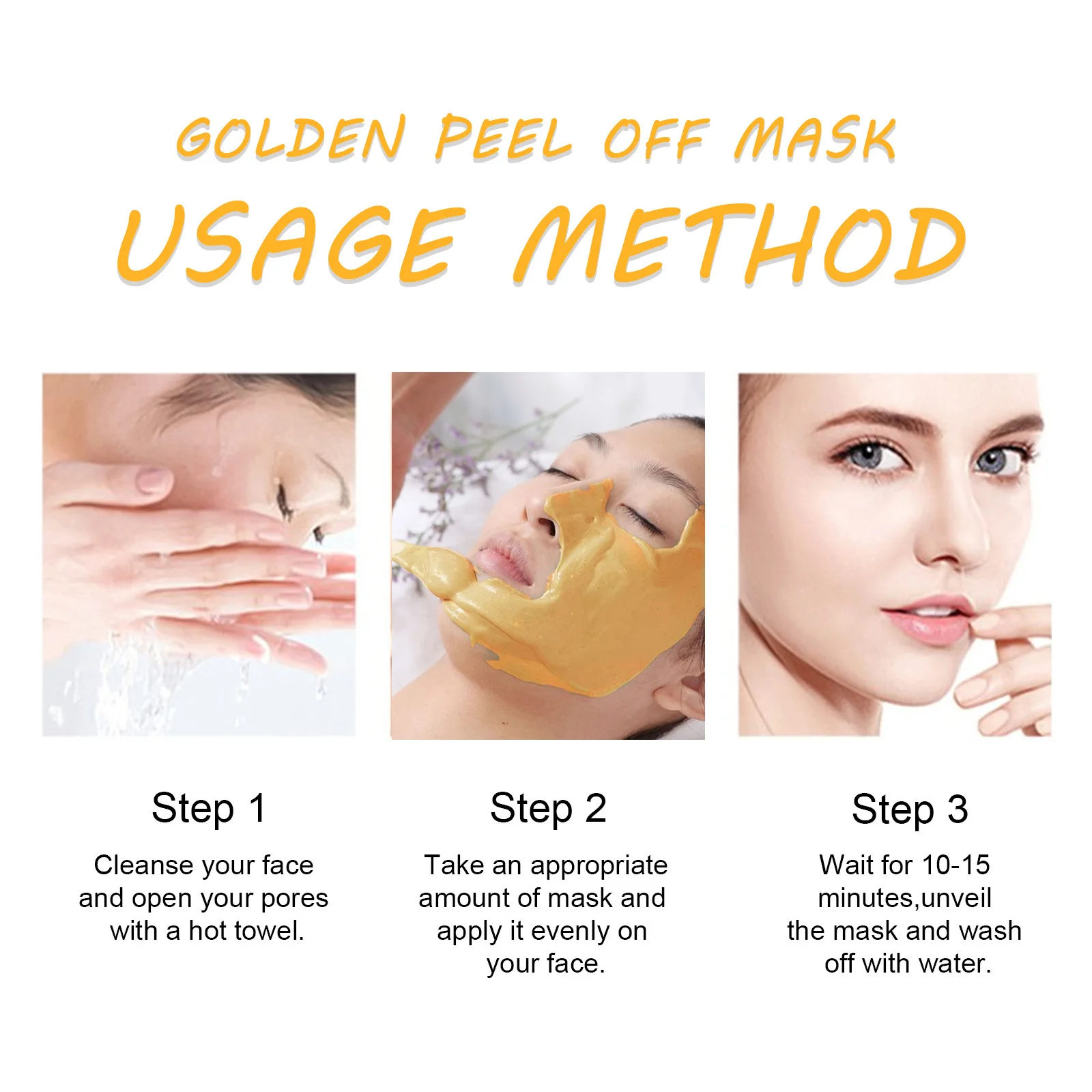 24K Golden Facial Peel Off Mask Cleansing Exfoliating Treatment Removal Blackheads Moisturizing Shrink Pores Whitening Face Skin