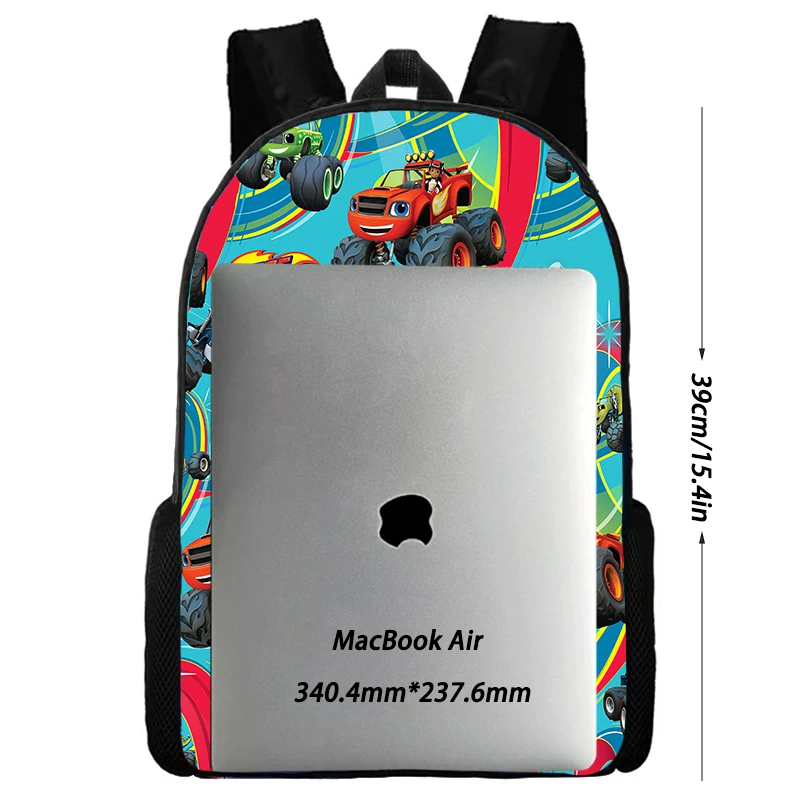 3Pcs Set Blaze and the Monster Machines School Backpack with Lunch Bags ,Pencil Case ,Cartoon School Bags for Boys Girls