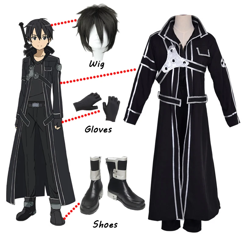 SingXeng Anime Sword Art Online Cosplay Kirigaya Kazuto Cosplay disfraz ASO uniforme conjunto Halloween Navidad traje hecho a medida