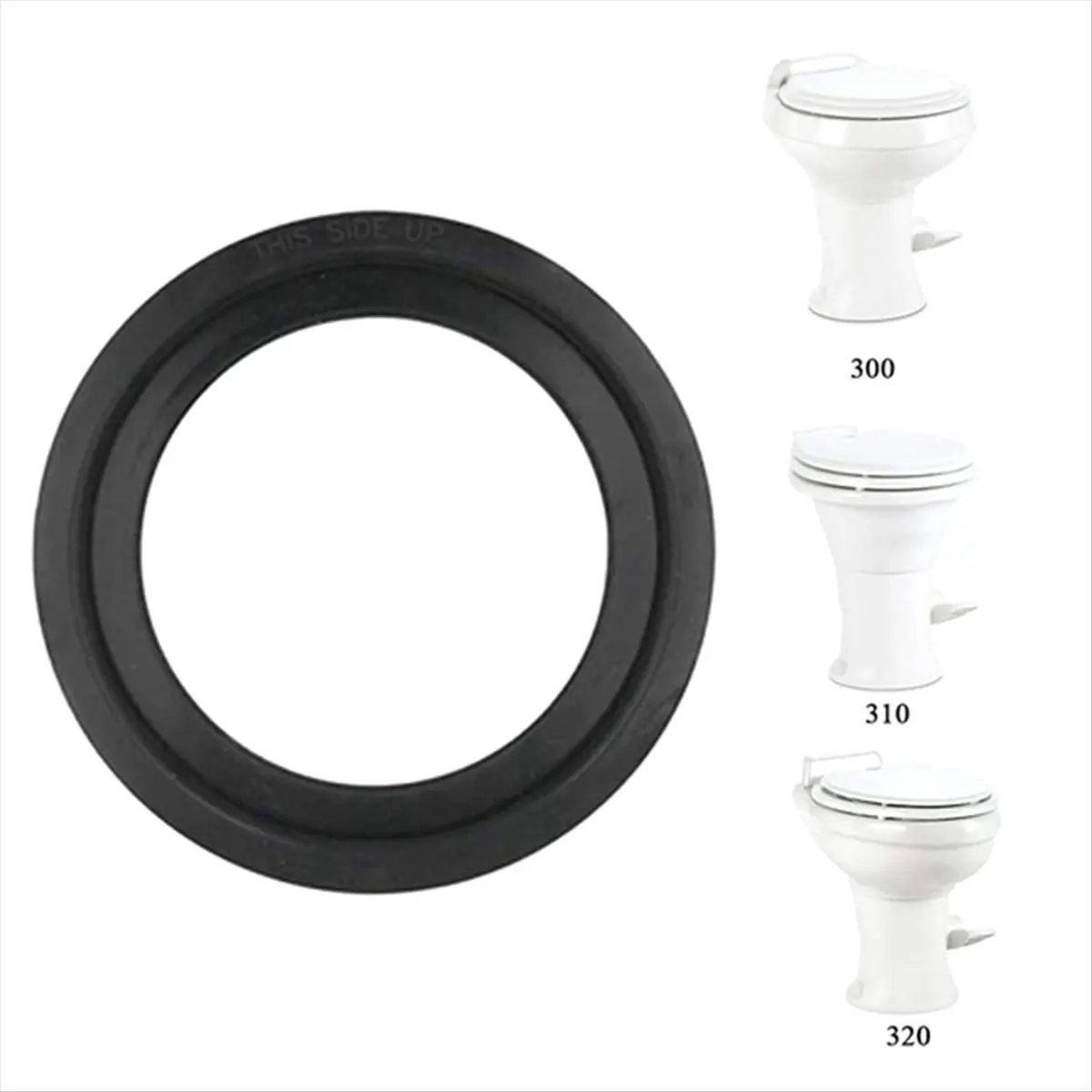 #04C (Black)RV Toilet Seal, Toilet Flush Ball Seal Gasket 385311658,Automotive Parts & Accessories view 3
