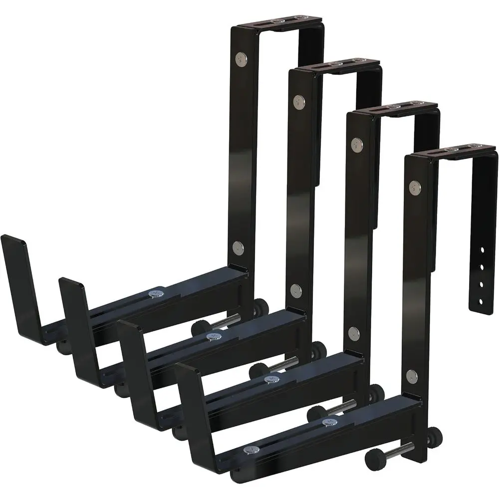 

Регулируемые кронштейны для кашпо из 4 частей — прочные, для балконов, перил и ограждений, черные