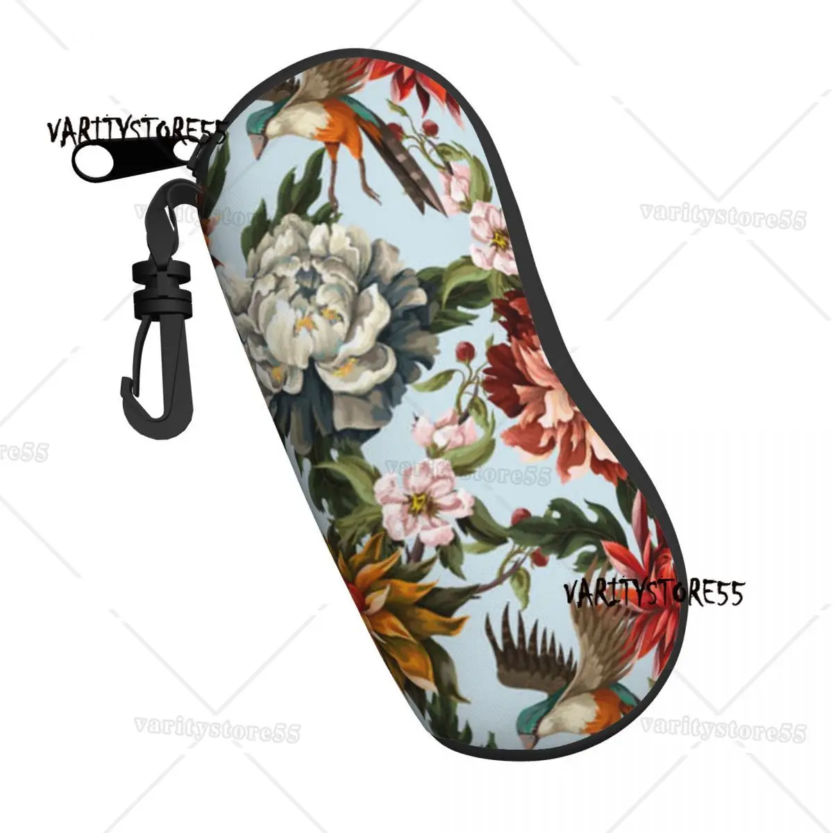 Glasses Case Soft Glasses Bag Vintage Peonies Roses And Birds Portable Sunglasses Box Bag Accessories Eyeglasses Case