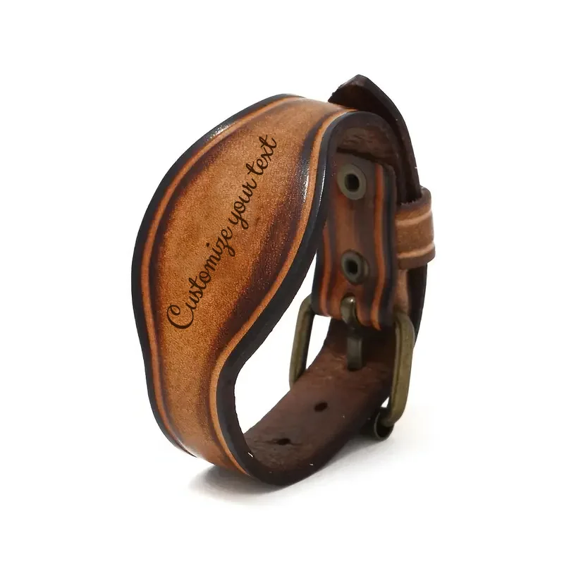 

Новый ретро-браслет из натуральной кожи для мужчин, простой кожаный браслет-ремешок