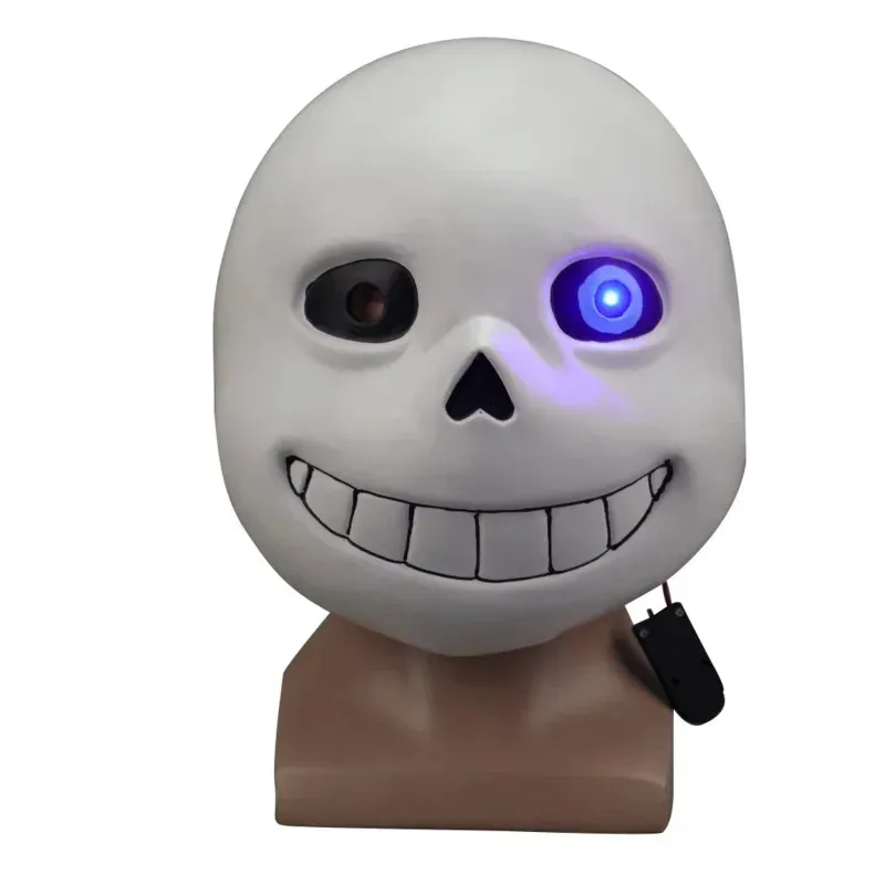 AAA 2025 Game Undertale Sans Latex Led Light Full Head Adult Cosplay Mask Halloween Party Porp