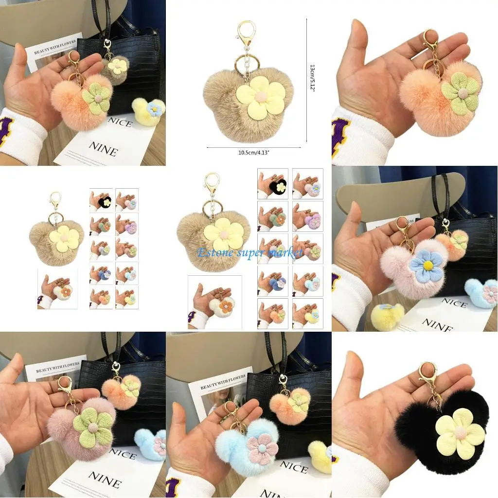 090B Plush Keychain Backpack Hanging Ornament Lovely for Key Ring Handbag Decoration Accessories Car for Key Pendant Gir