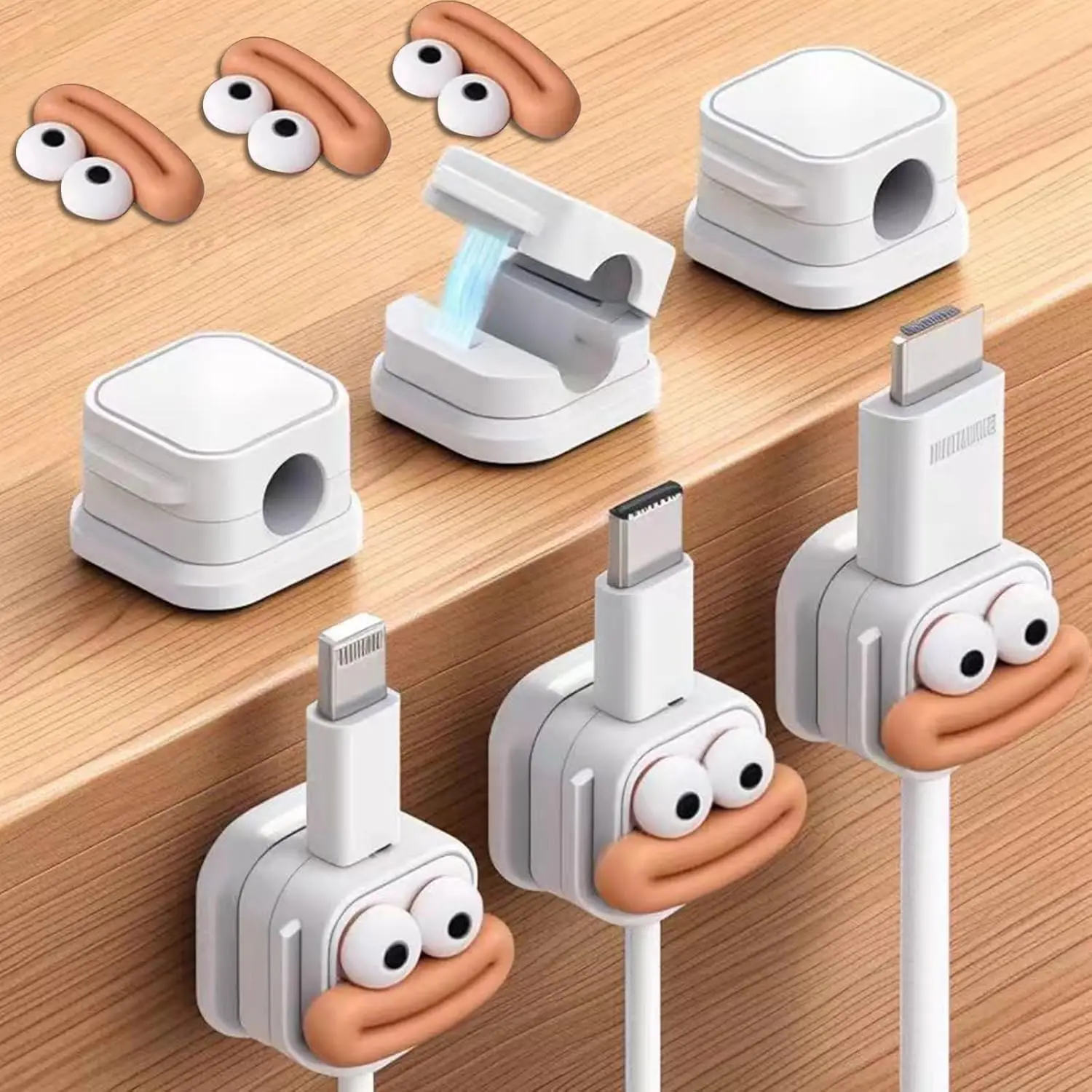

Magnetic Cable Clips Adjustable Charging Cables Cord Holder Under Desk Wire Manager Organizer for Home or Office Cable